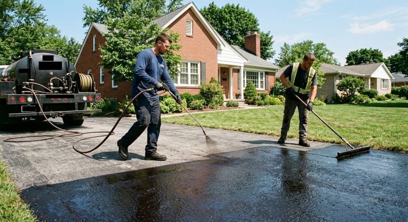 Hot Tar Driveway Sealing in Grand Rapids, MI